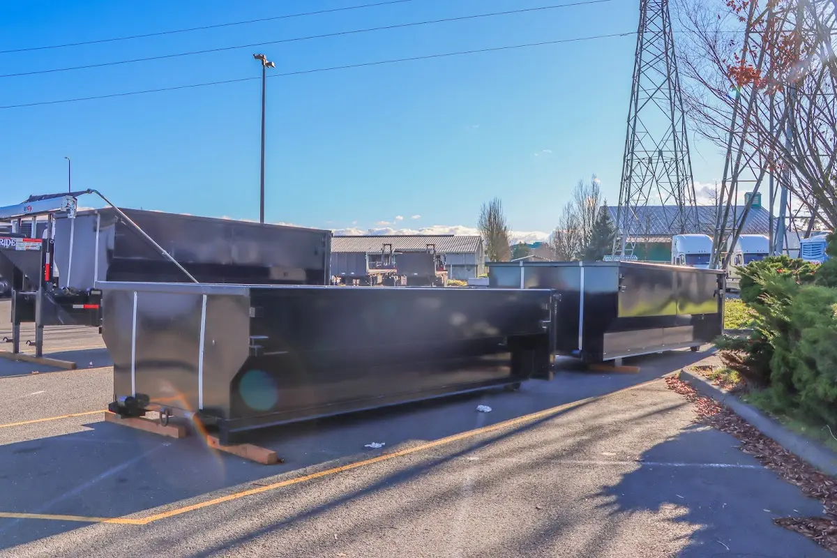 Roll-off dumpster ready for waste disposal at job site for Concrete Dumpster Rental in Chillicothe